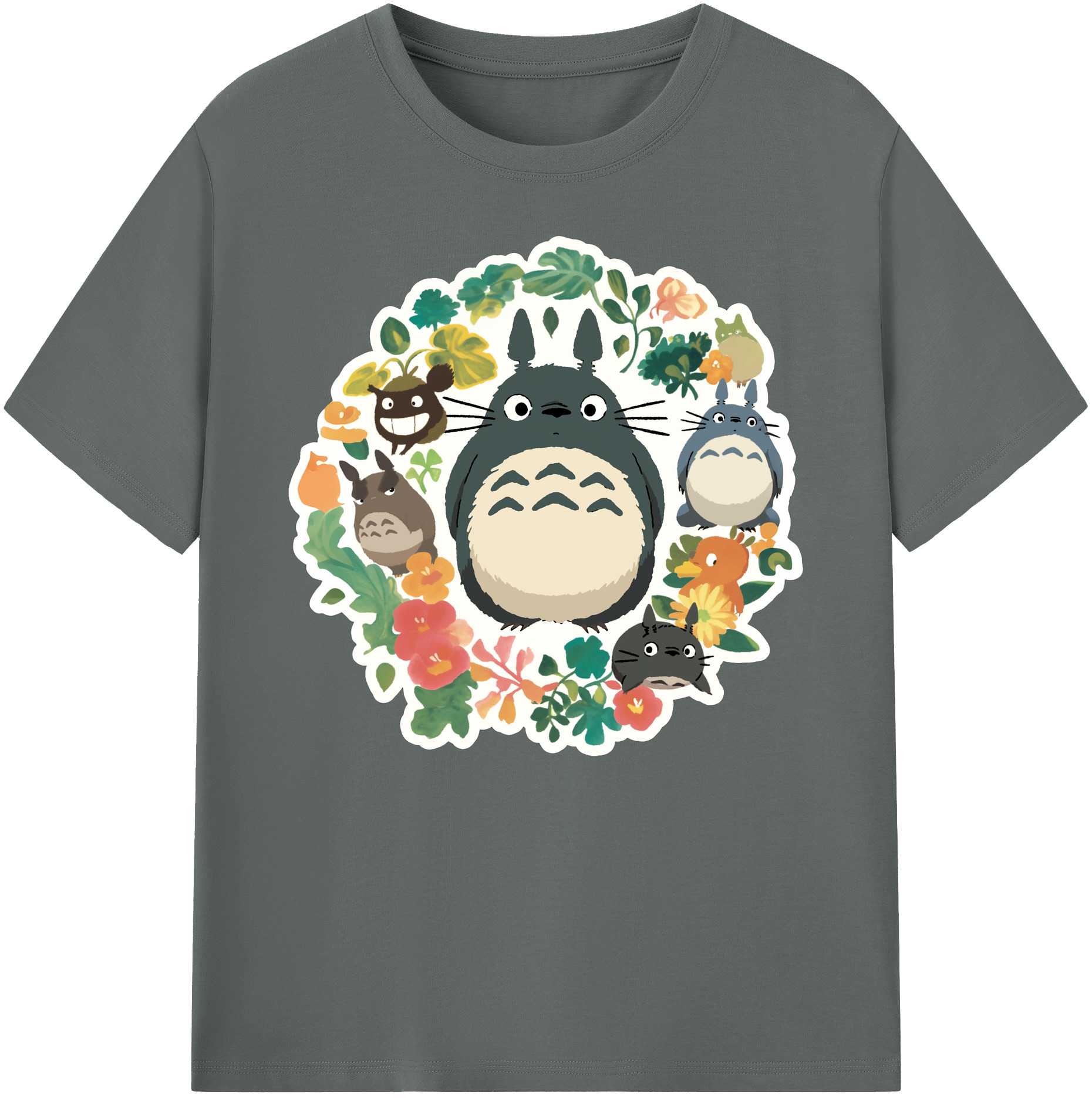 （画像用） となりのトトロ 草壁メイ 草壁サツキ My Neighbor Totoro Satsuki Kusakabe Mei Kusakabe 綿100％ メンズ半袖Tシャツ｜肌触りやわらか＆通気性
